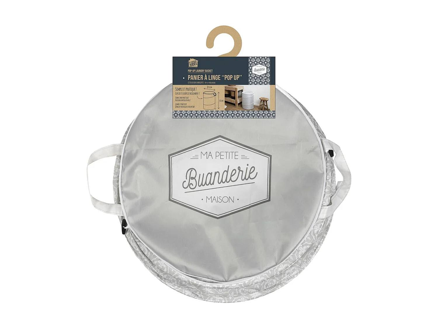 Panier A Linge Pop Up 45x45x60cm Beige