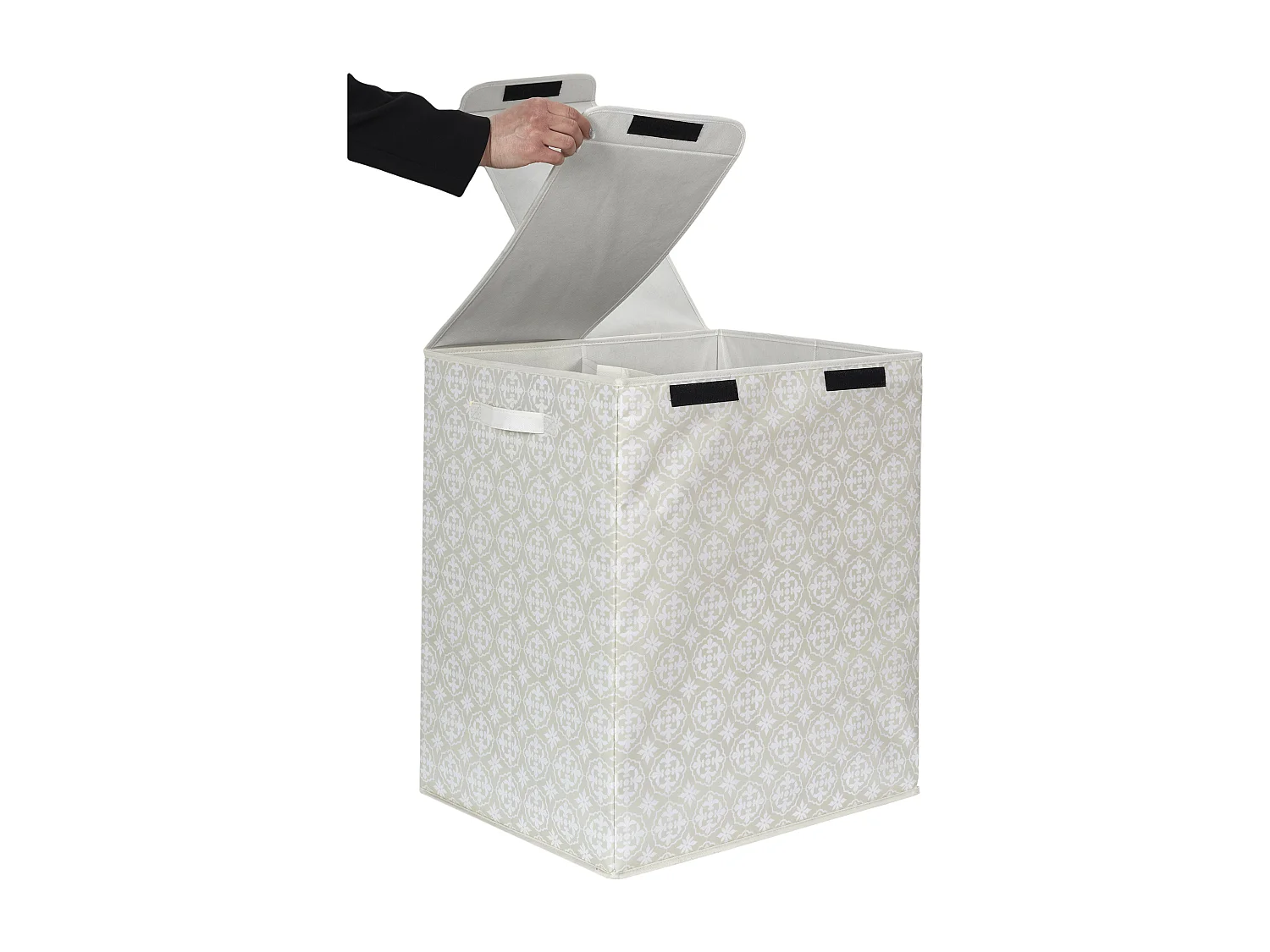 Panier A Linge Double 50x41x57cm Beige