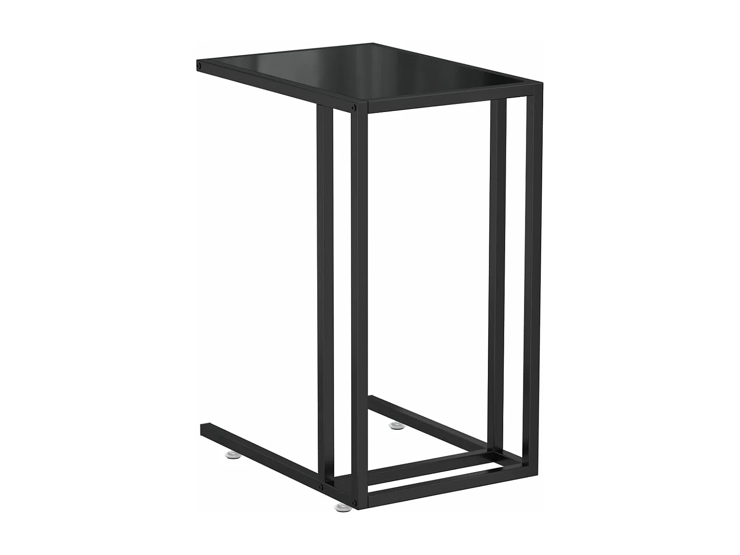 Mesa auxiliar de ordenador vidrio transparente negro 50x35x65cm