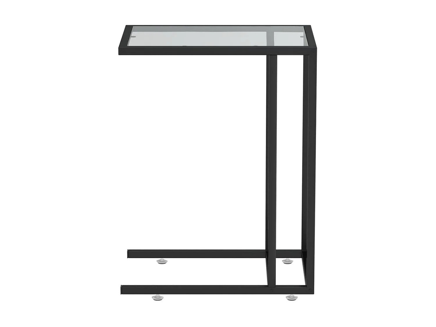 Mesa auxiliar de ordenador vidrio transparente negro 50x35x65cm