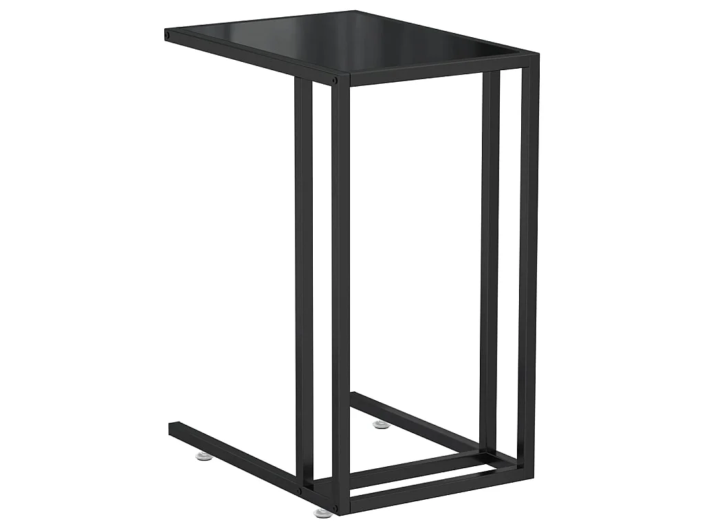Table d'appoint pour ordinateur Noir 50x35x65 cm Verre trempé