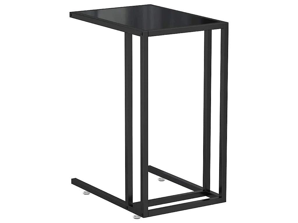 Table d'appoint pour ordinateur Noir 50x35x65 cm Verre trempé