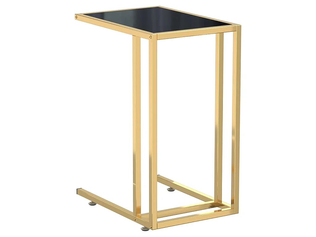 Table d'appoint pour ordinateur Noir 50x35x65 cm Verre trempé