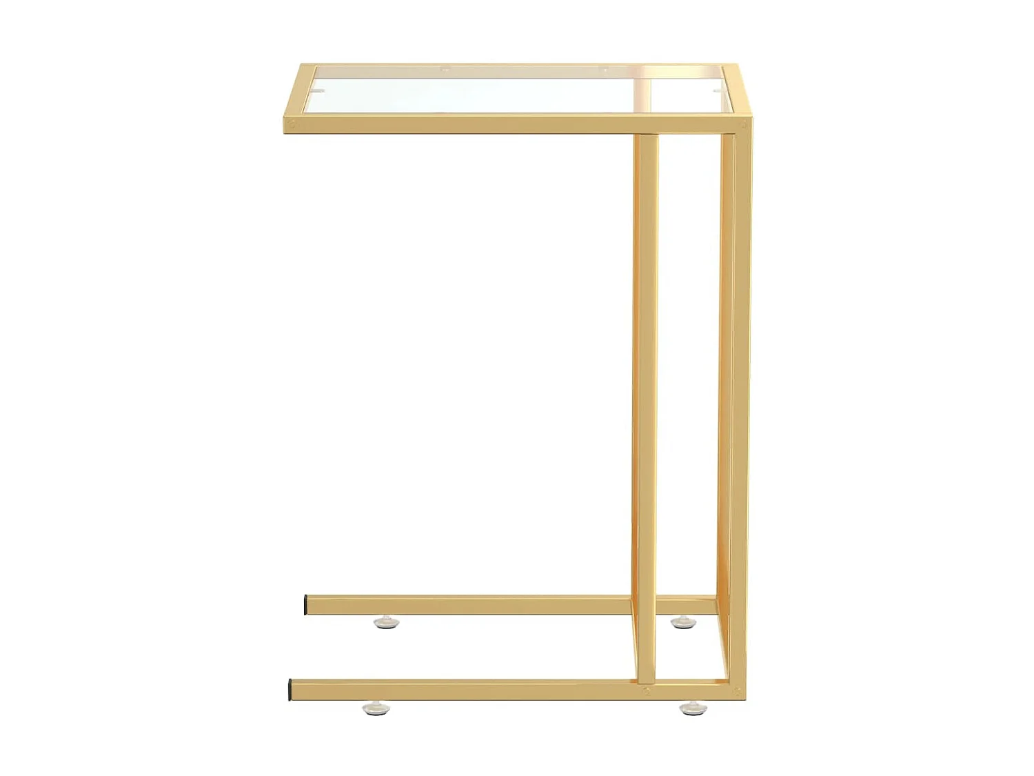 Computer bijzettafel 50x35x65 cm gehard glas transparant