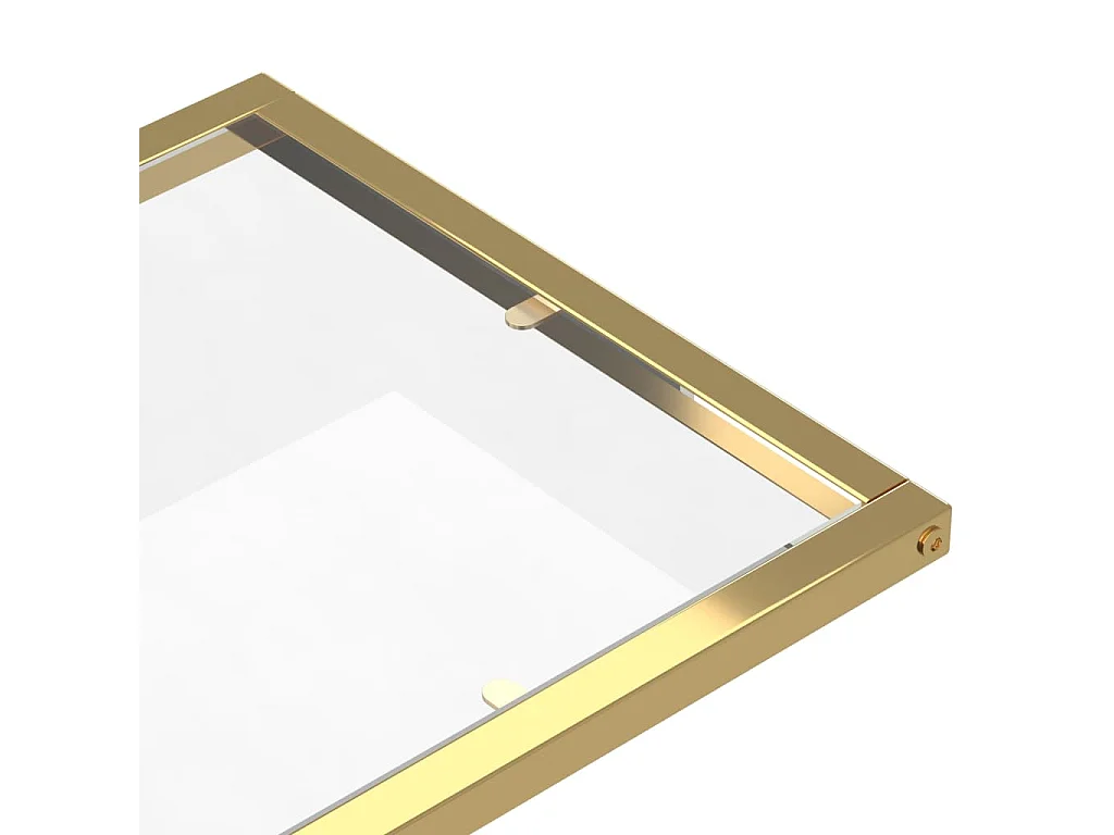 Computer bijzettafel 50x35x65 cm gehard glas transparant