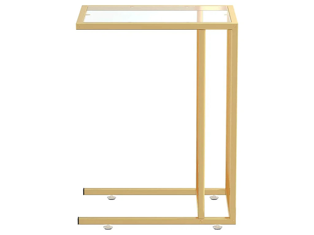 Tavolino per Computer Trasparente 50x35x65 cm Vetro Temperato