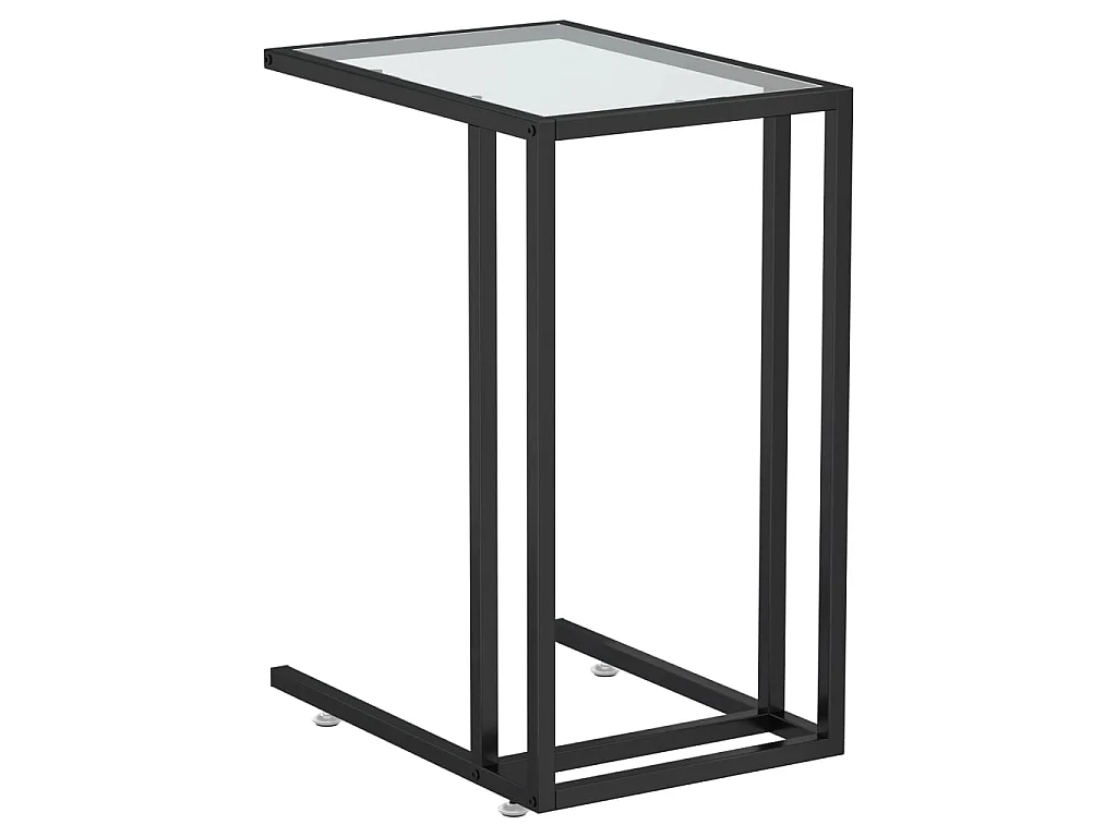 Table d'appoint ordinateur Transparent 50x35x65 cm Verre trempé