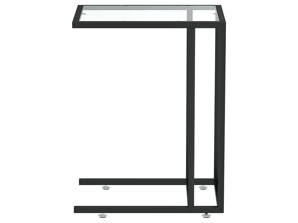 Table d'appoint ordinateur Transparent 50x35x65 cm Verre trempé