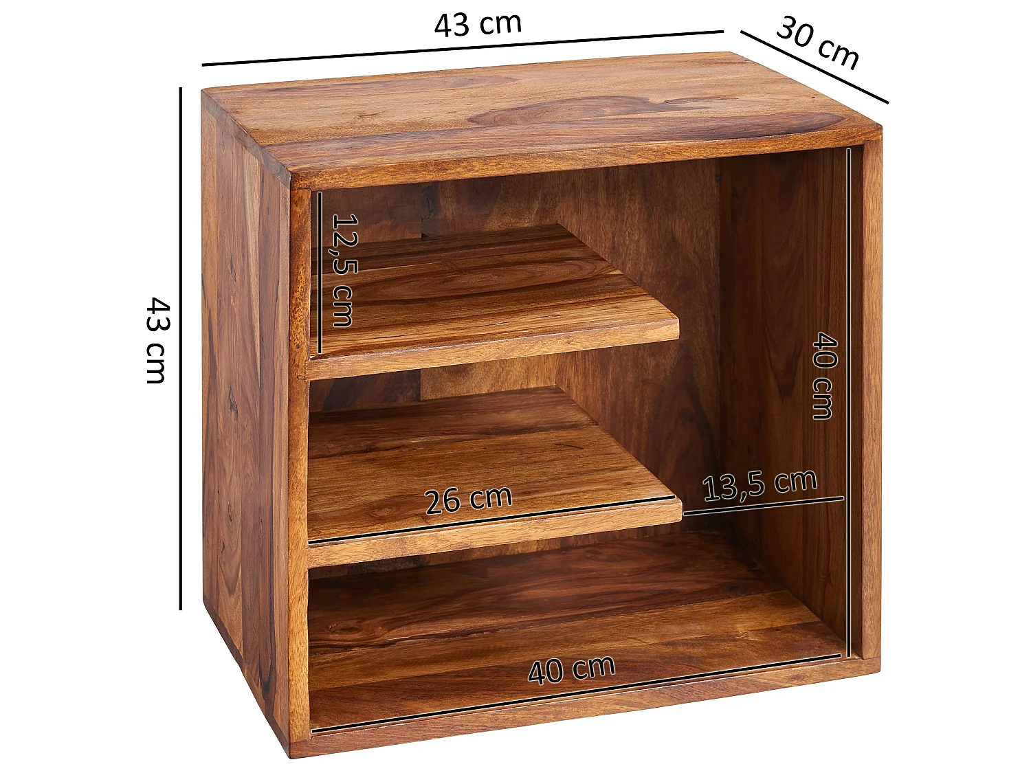 Table d'appoint Bois Massif 43x43x30cm Bout de canapé Table de Salon