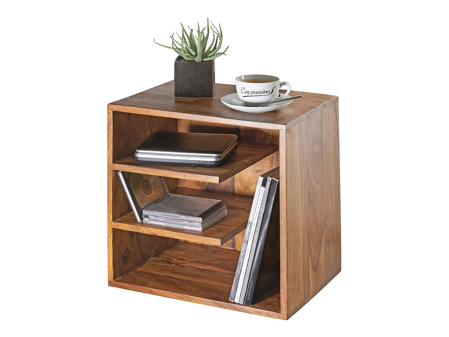 Table d'appoint Bois Massif 43x43x30cm Bout de canapé Table de Salon