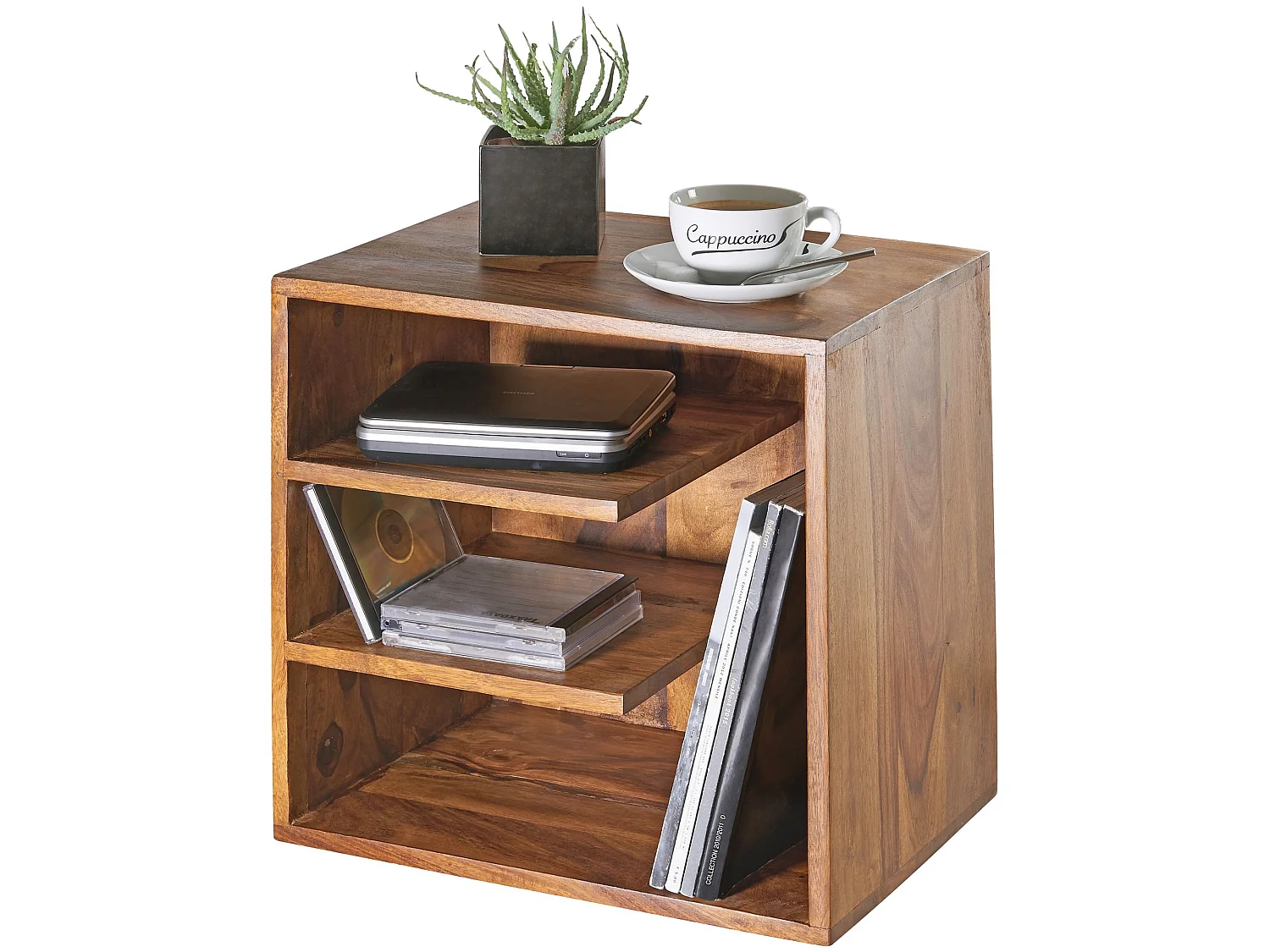 Table d'appoint Bois Massif 43x43x30cm Bout de canapé Table de Salon