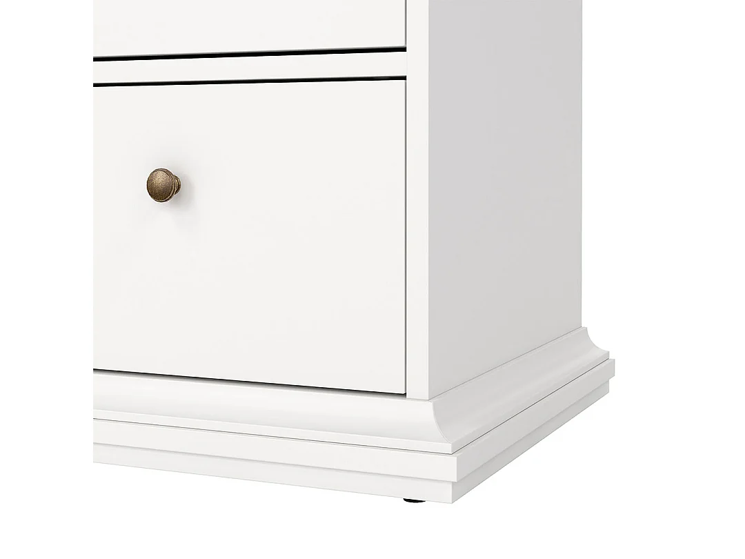 Venedig Kommode mit 4 grossen Schubladen und 4 kleinen Schubladen, Breite 183 cm, Höhe 86 cm weiss.