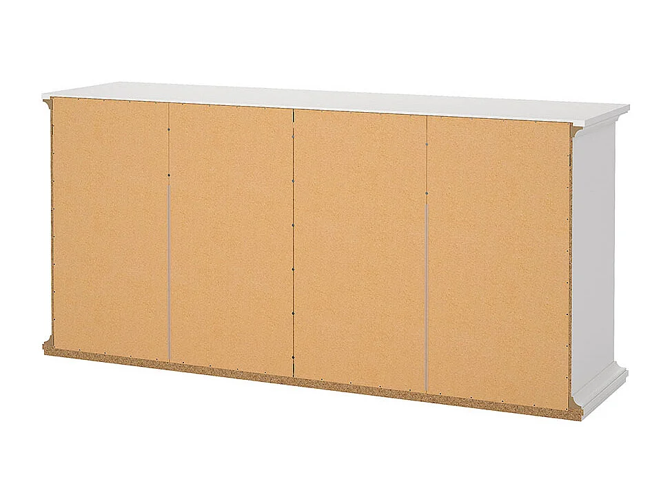 Venedig Kommode mit 4 grossen Schubladen und 4 kleinen Schubladen, Breite 183 cm, Höhe 86 cm weiss.