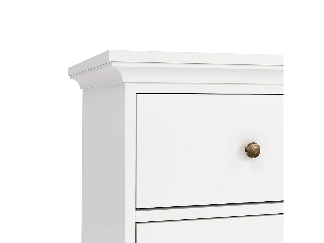 Venise Commode avec 4 grands tiroirs et 4 petits tiroirs, largeur 183 cm, hauteur 86 cm, blanc.