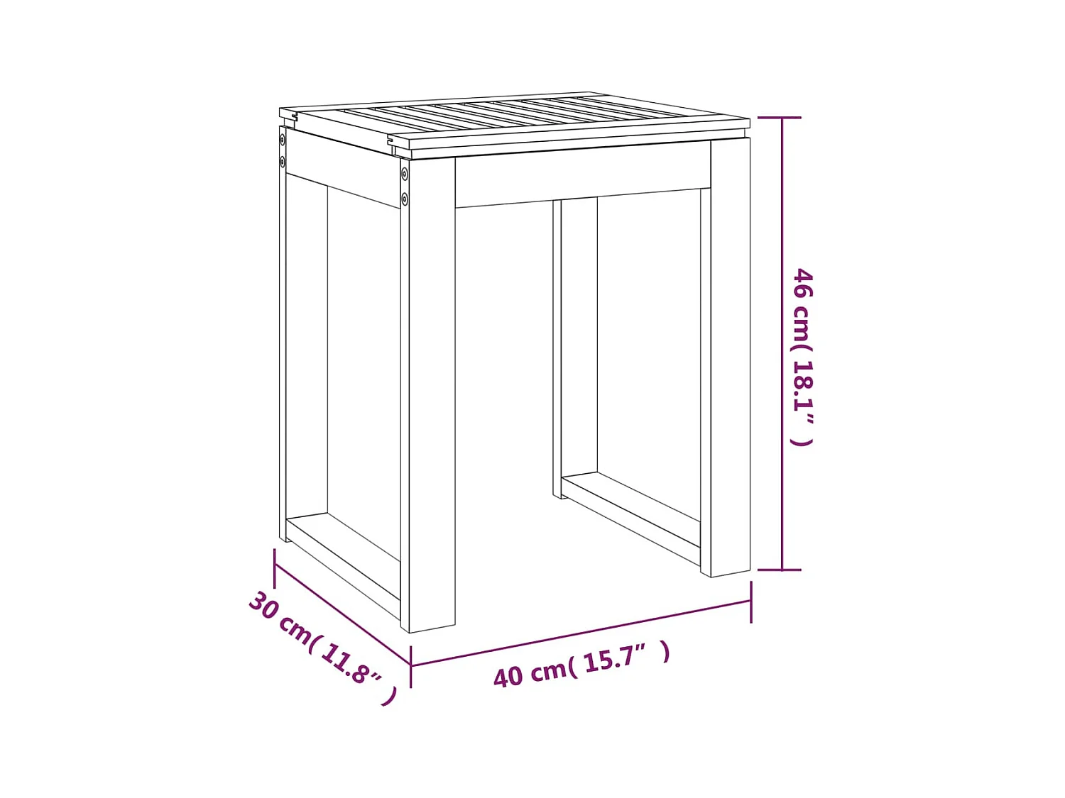 Tabouret de salle de bain 40x30x46 cm Bois massif de noyer