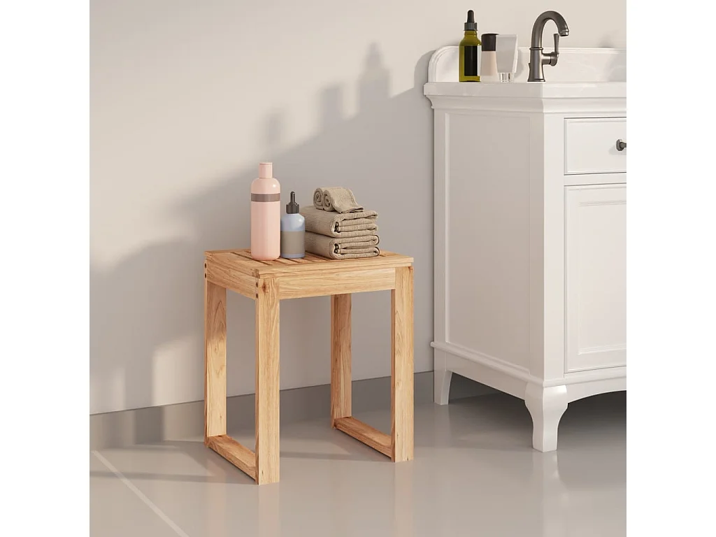 Tabouret de salle de bain 40x30x46 cm Bois massif de noyer