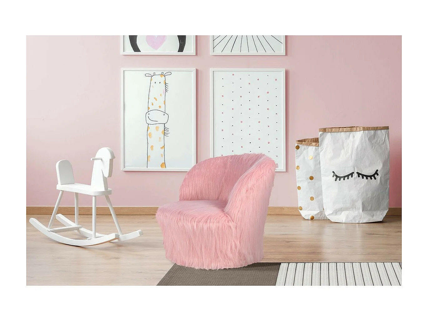 Fauteuil Enfant Design "Nanny" 47cm Rose