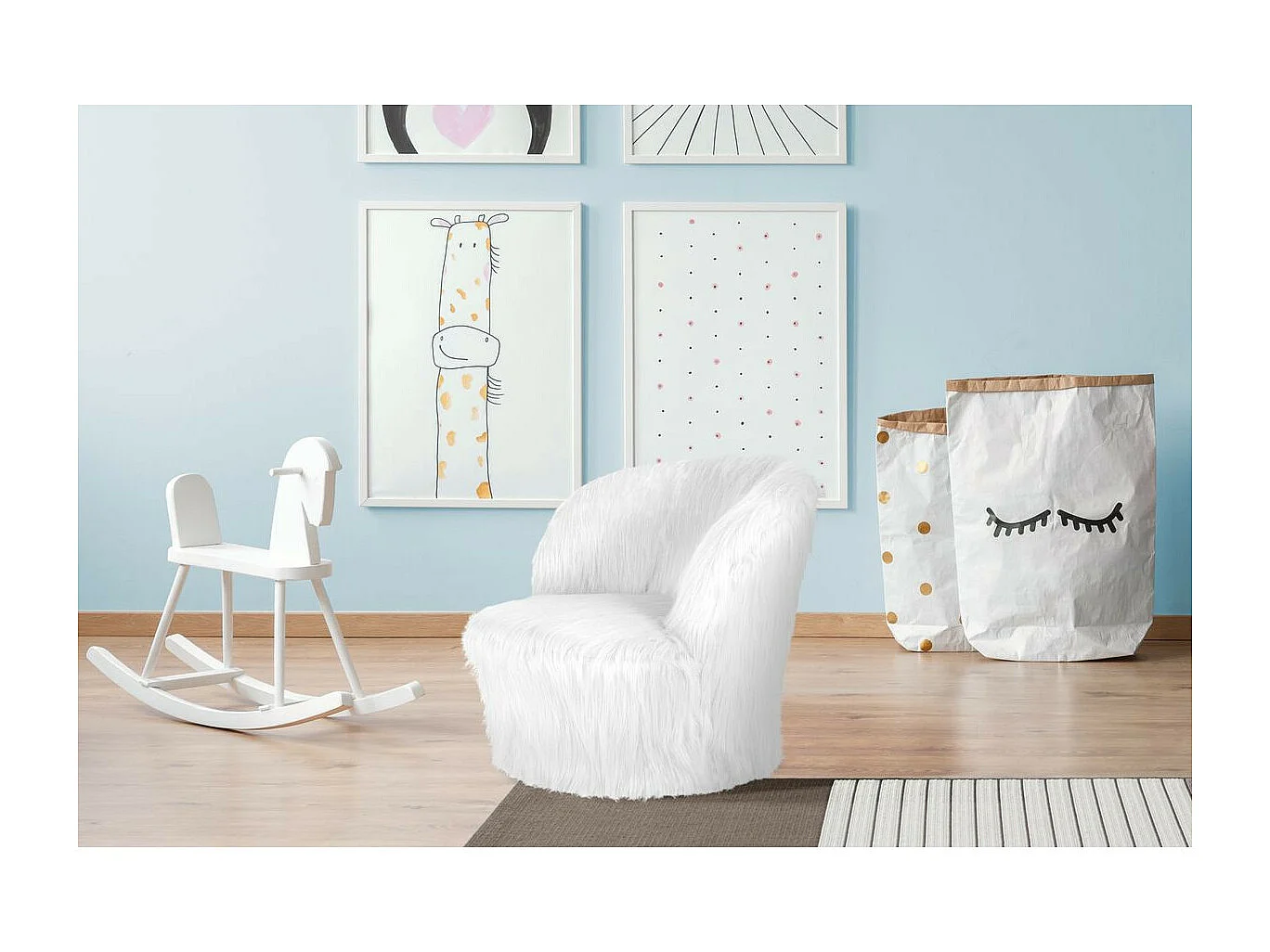 Fauteuil Enfant Design "Nanny" 47cm Blanc