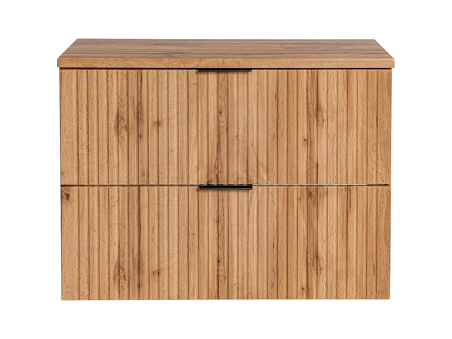 Vegghengt servantskap rillet med hylle lys natur 80 cm ZEVARA