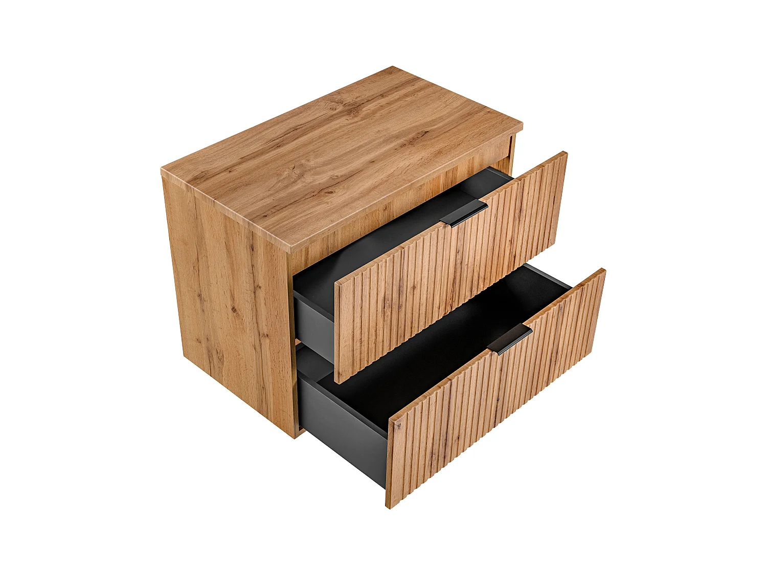 Vegghengt servantskap rillet med hylle lys natur 80 cm ZEVARA