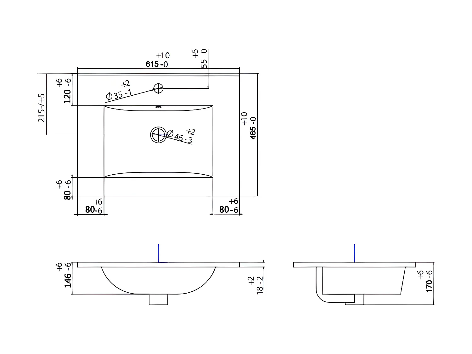 Geribbeld hangmeubel met opbouwwastafel - Lichte houtkleur - L80 cm - ZEVARA