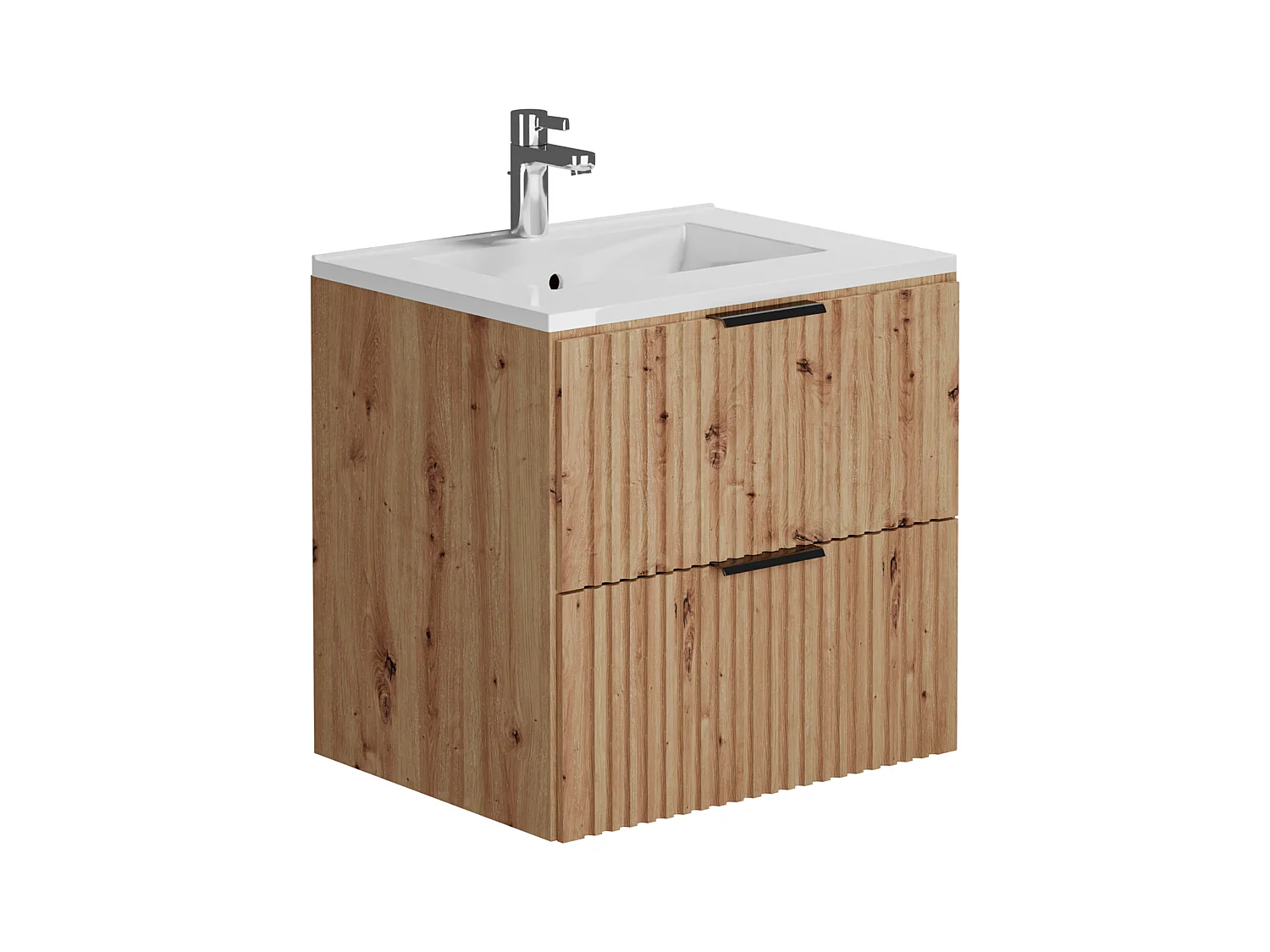 Mueble suspendido bajo lavabo - Natural claro - 60 cm - ZEVARA