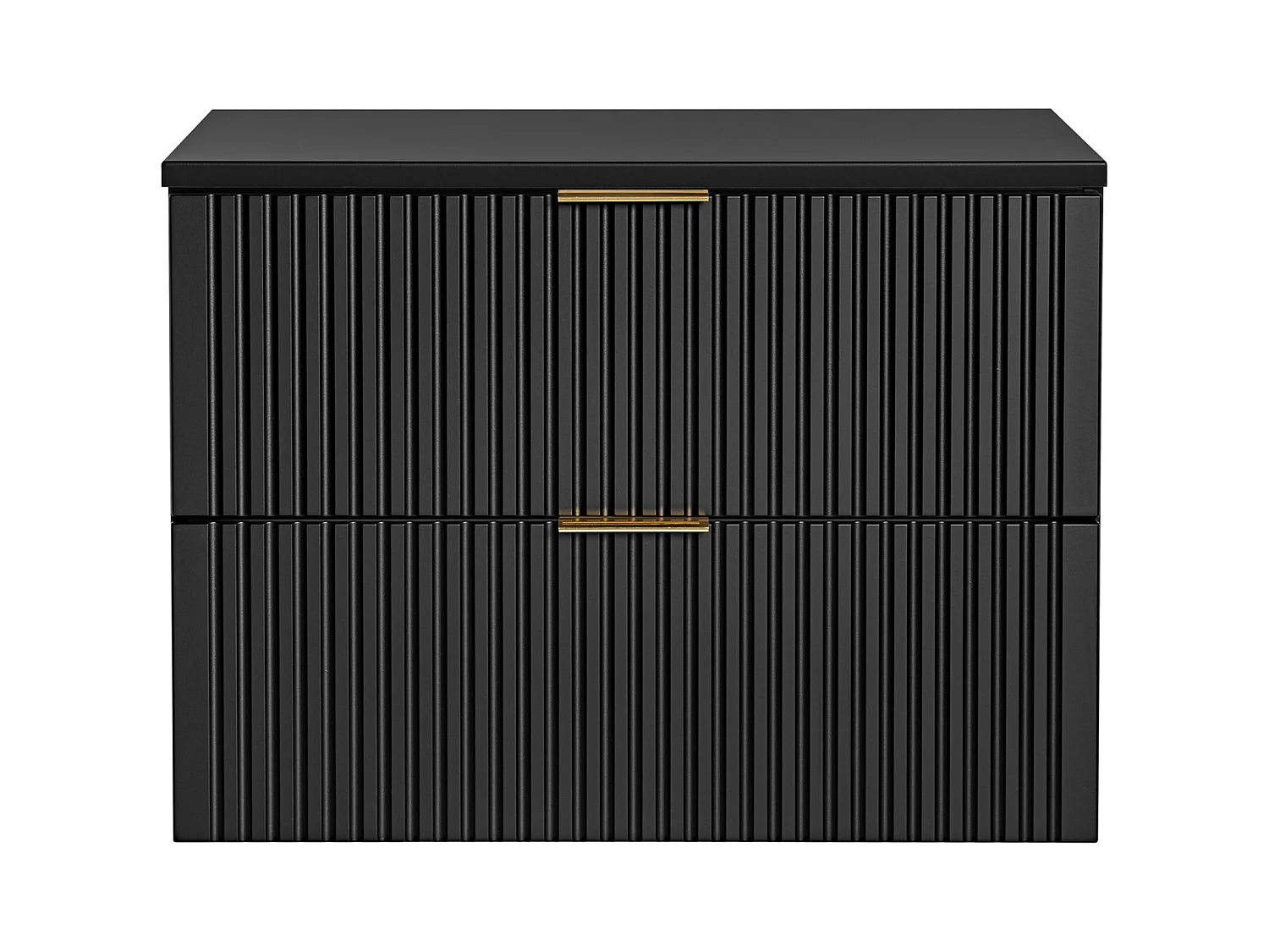 Mueble suspendido de baño bajo lavabo y estante - Negro - 80 cm de ancho - ZEVARA