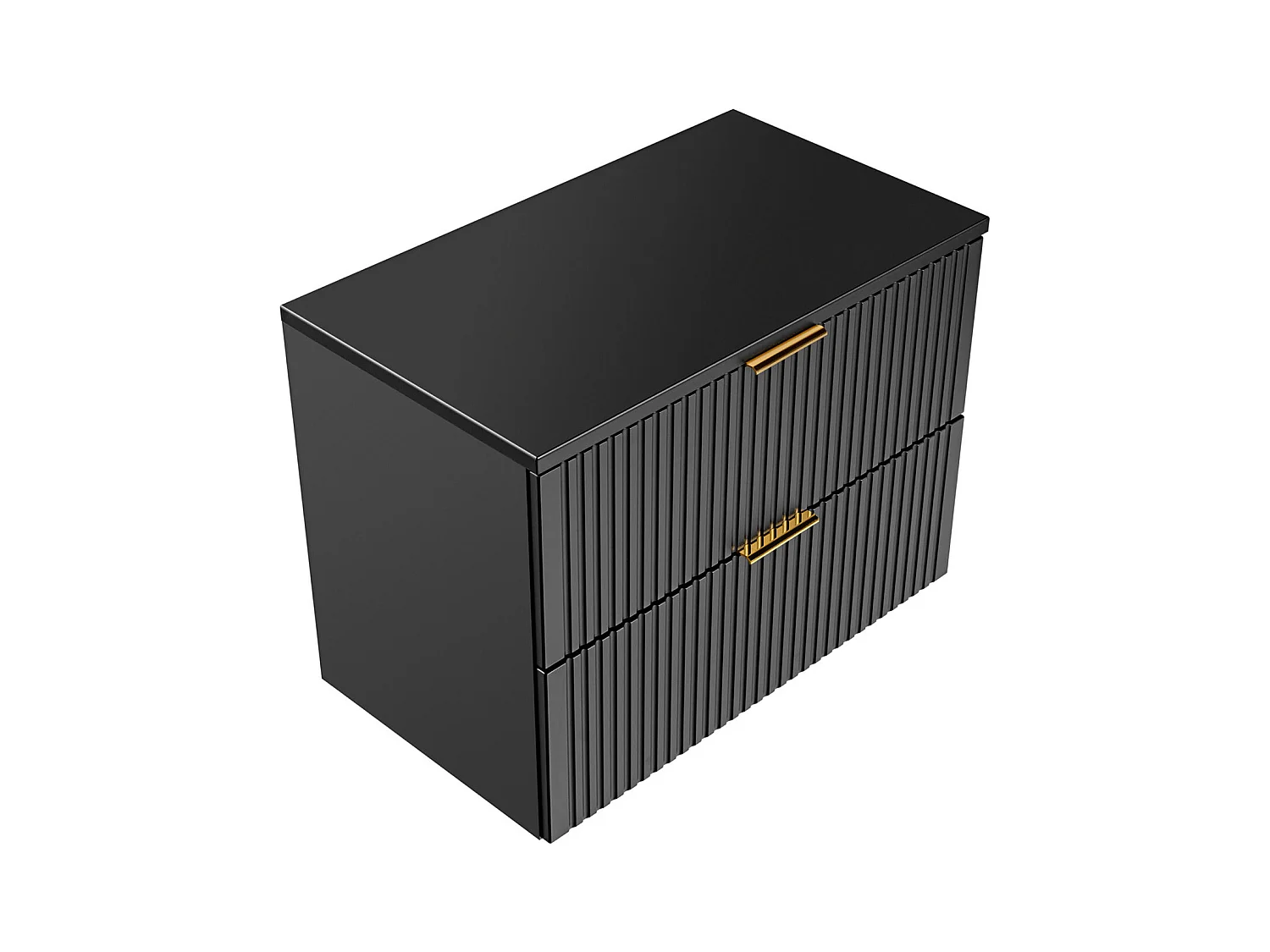 Mueble suspendido de baño bajo lavabo y estante - Negro - 80 cm de ancho - ZEVARA