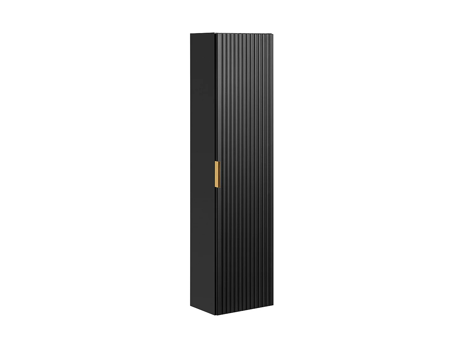 Waschbeckenunterschrank mit Einbauwaschbecken & Badhochschrank - Streifenoptik - Schwarz - 60 cm - ZEVARA