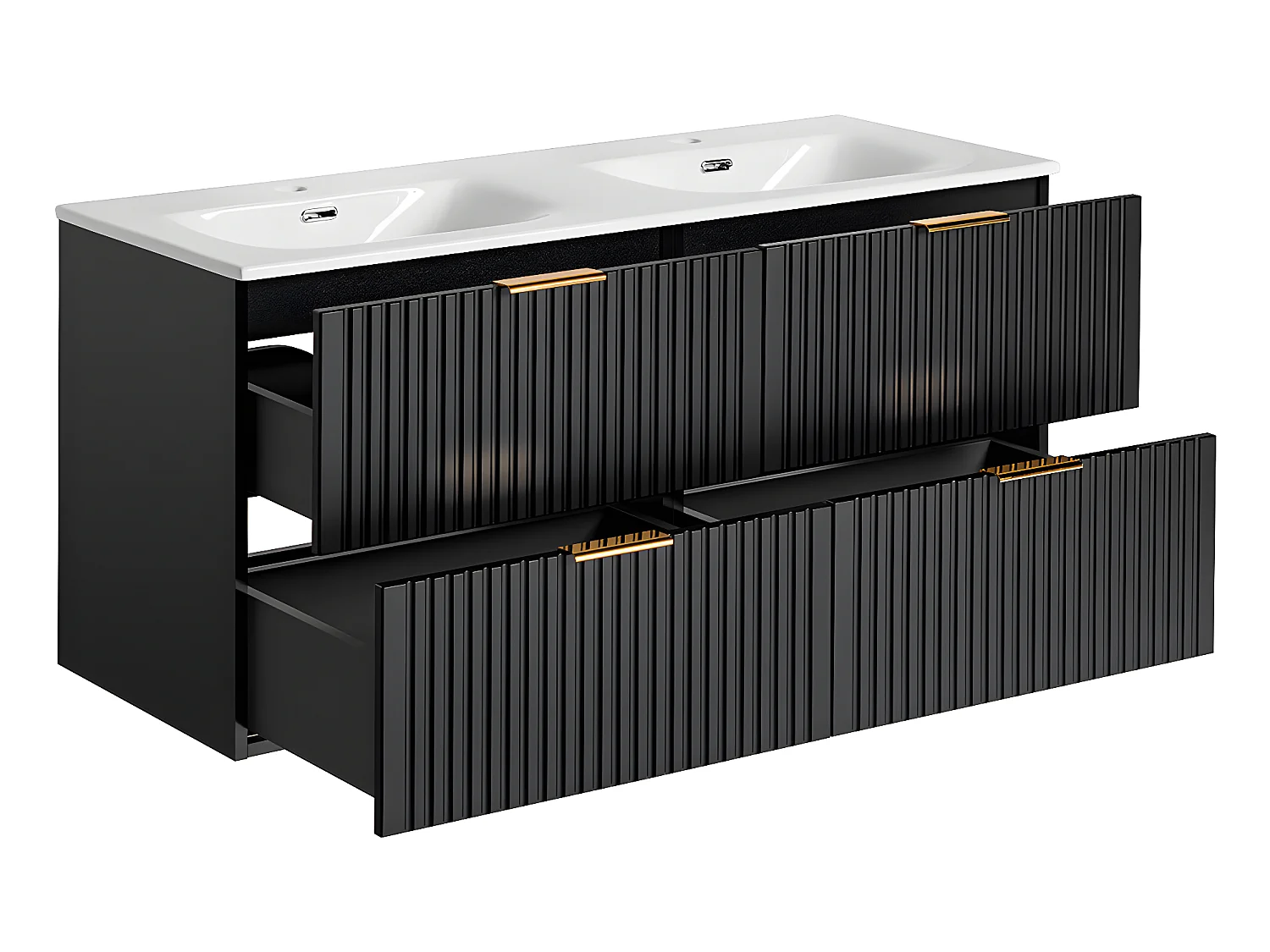 Mueble doble lavabo encastrado 120cm Adriel Negro