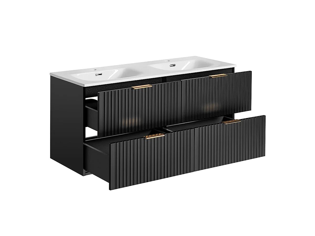 Double washbasin unit 120cm Adriel Black