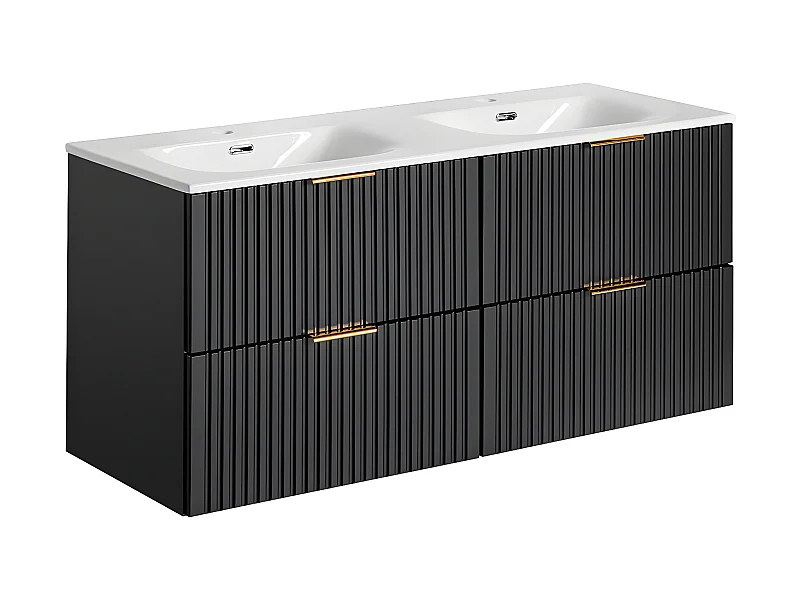 Mueble doble lavabo encastrado 120cm Adriel Negro