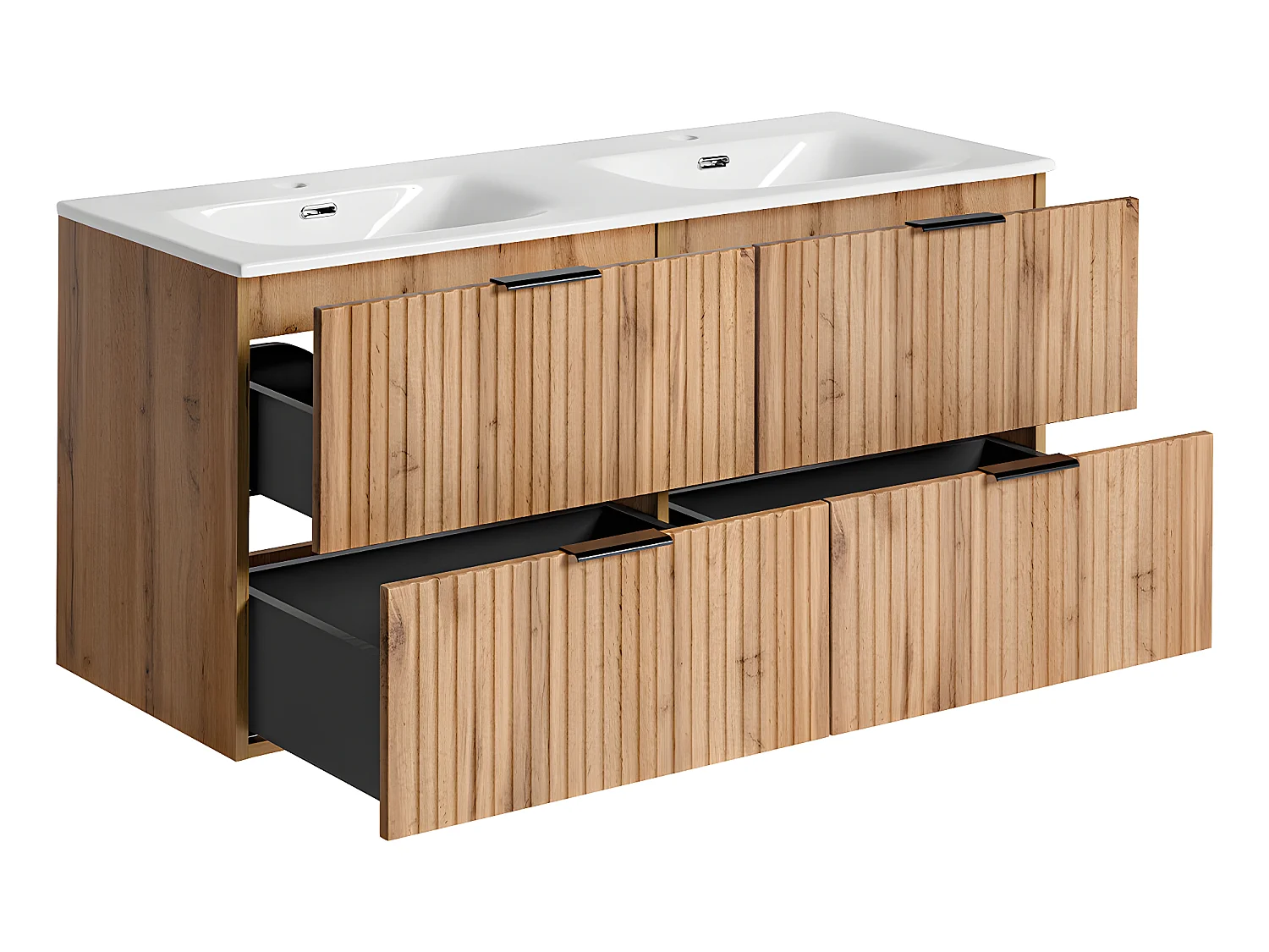 Dubbele wastafel 120cm Adriel Wood