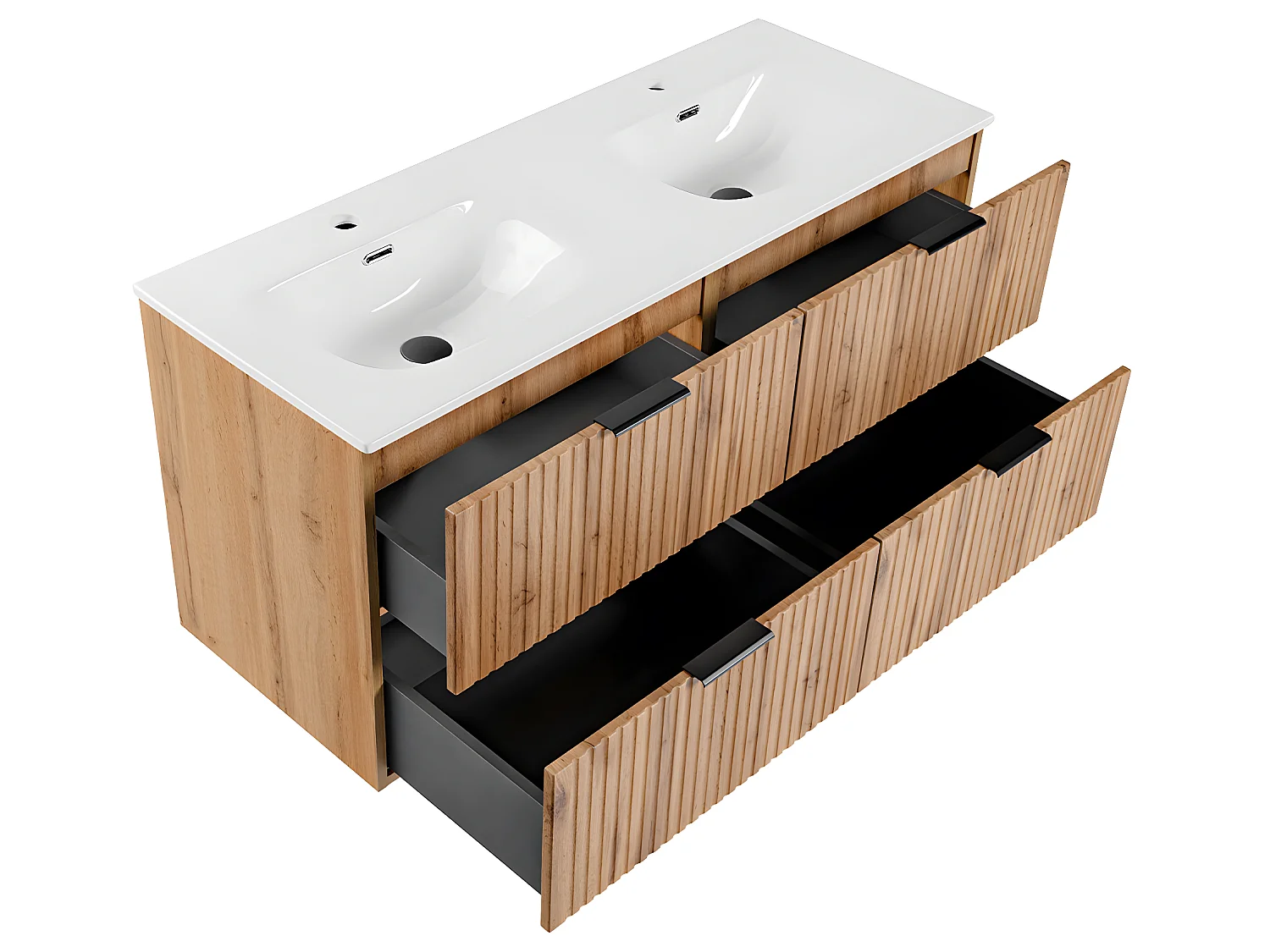 Dubbele wastafel 120cm Adriel Wood