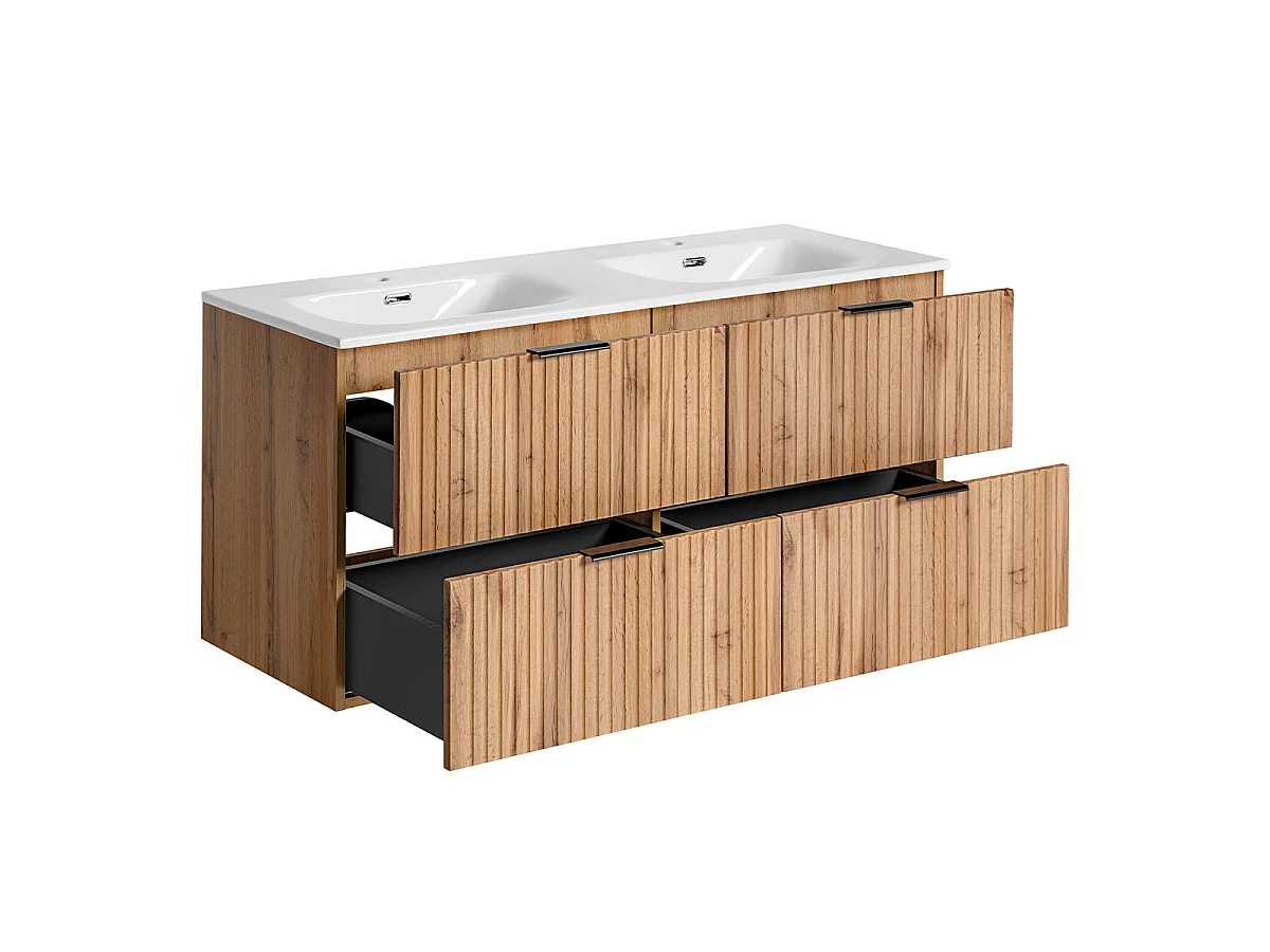Double washbasin unit 120cm Adriel Wood