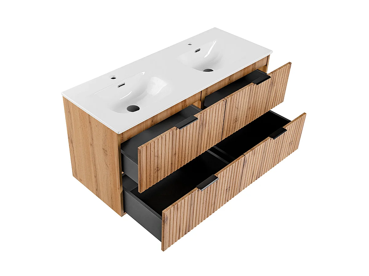 Double washbasin unit 120cm Adriel Wood