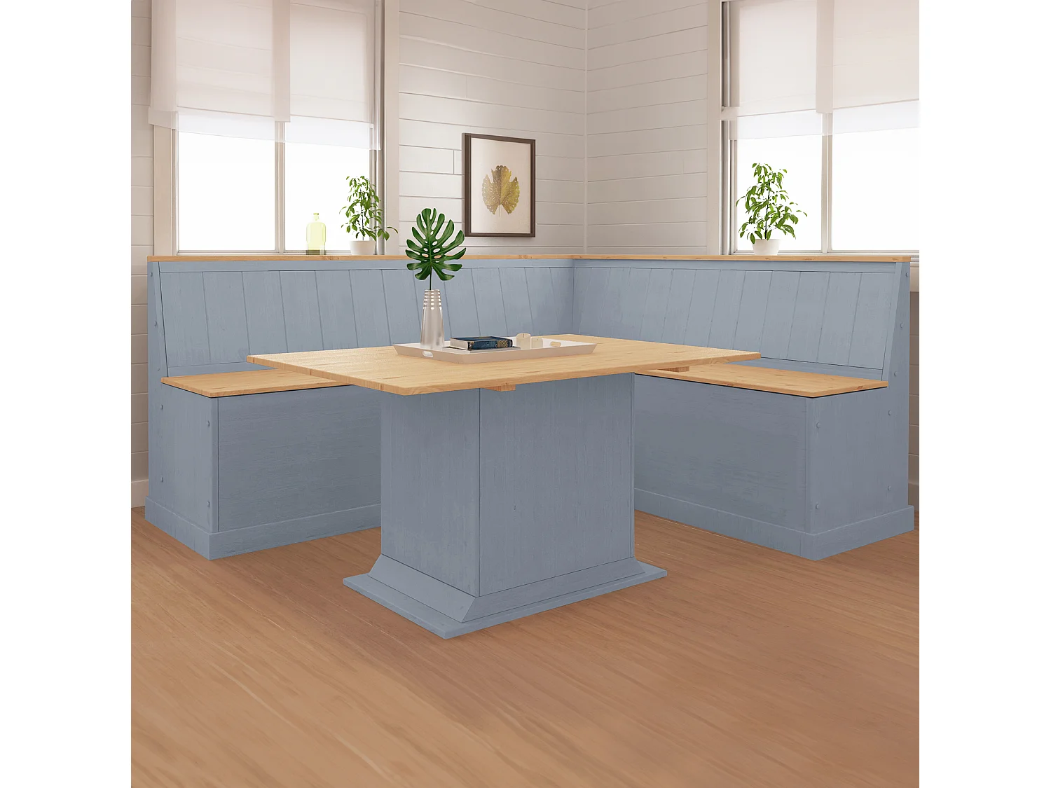 Sara|Banc d'angle gauche Cire grise