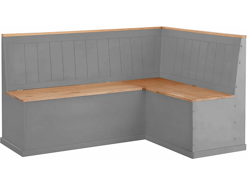 Banco esquinero de pino gris