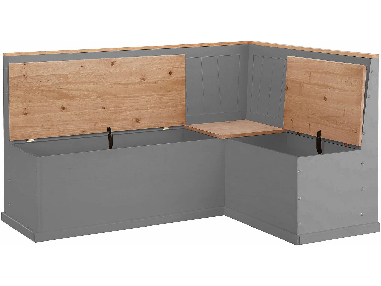 Panca d'angolo in pino grigio