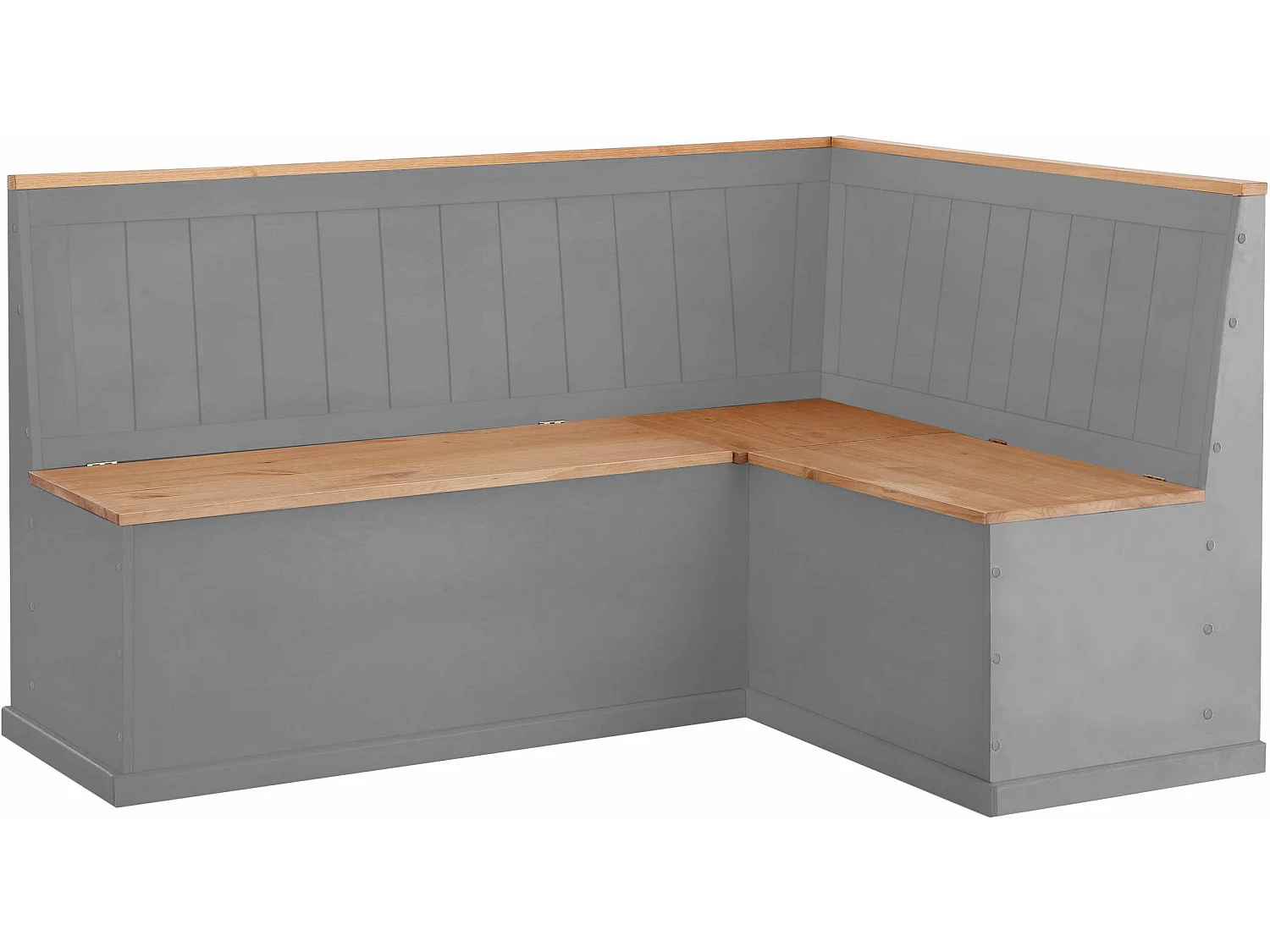 Panca d'angolo in pino grigio