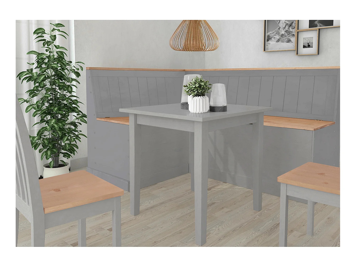 Sara | Banc d'angle en pin gris