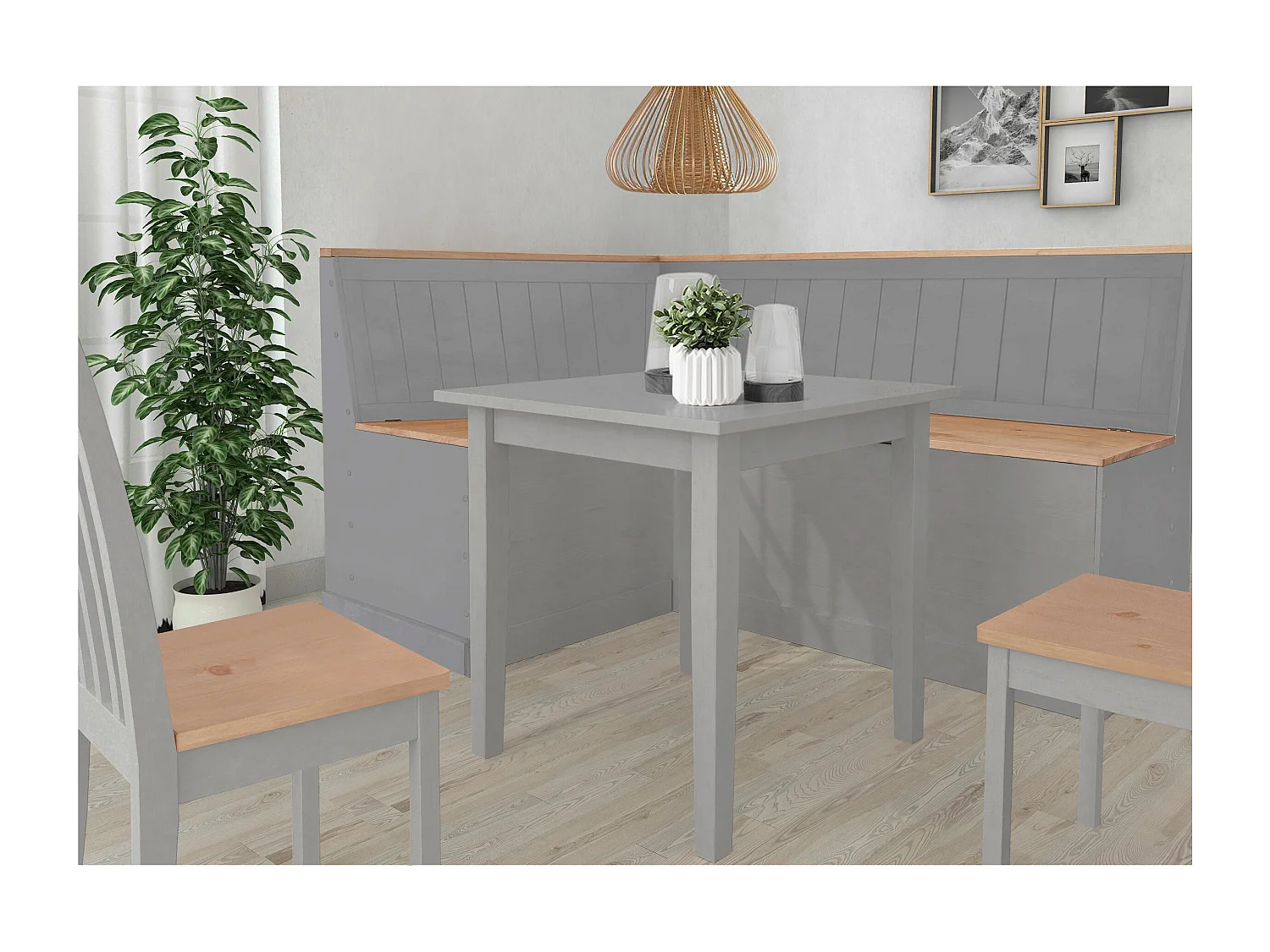 Sara | Banc d'angle en pin gris