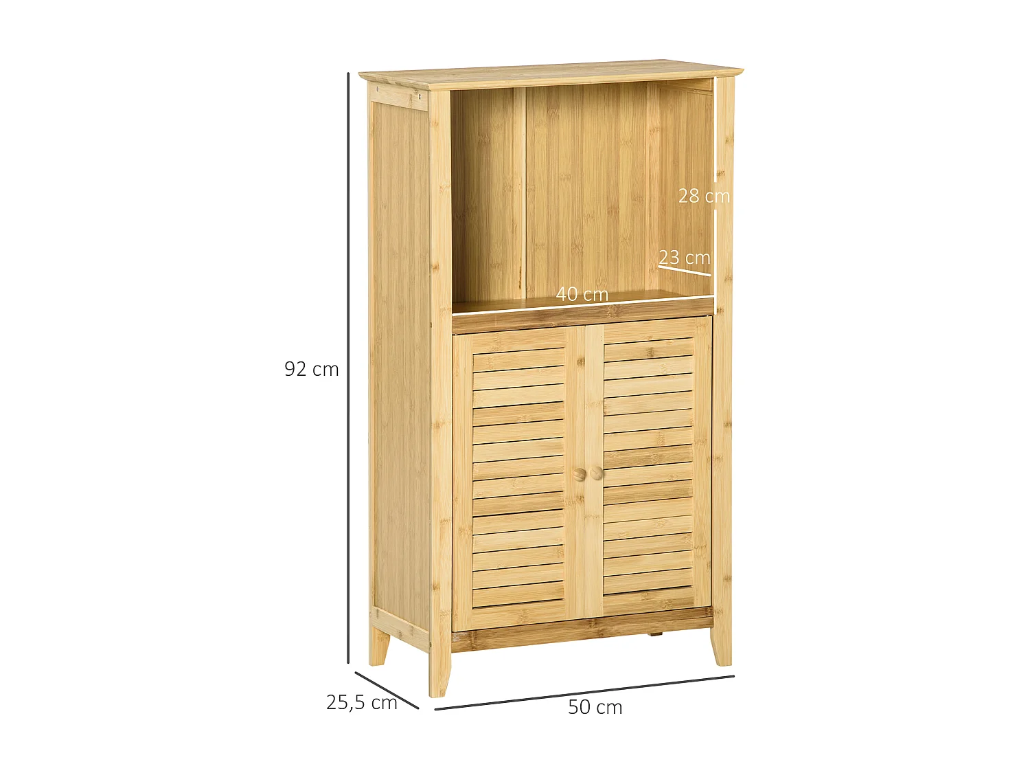 Armario de baño madera natural 50x25.5x92 cm HOMCOM