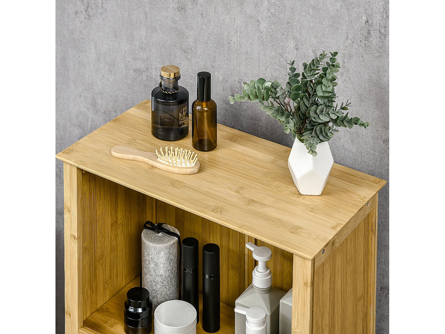 Armario de baño madera natural 50x25.5x92 cm HOMCOM