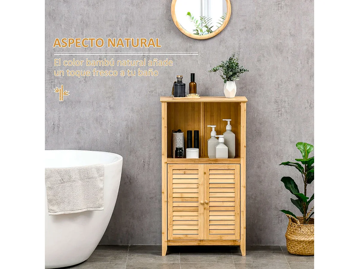Armario de baño madera natural 50x25.5x92 cm HOMCOM