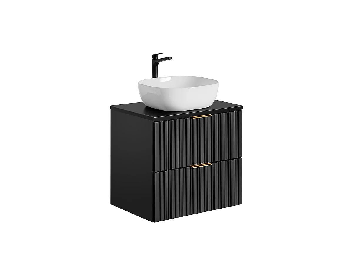 Ensemble meuble simple vasque 60cm et colonne Adriel Noir