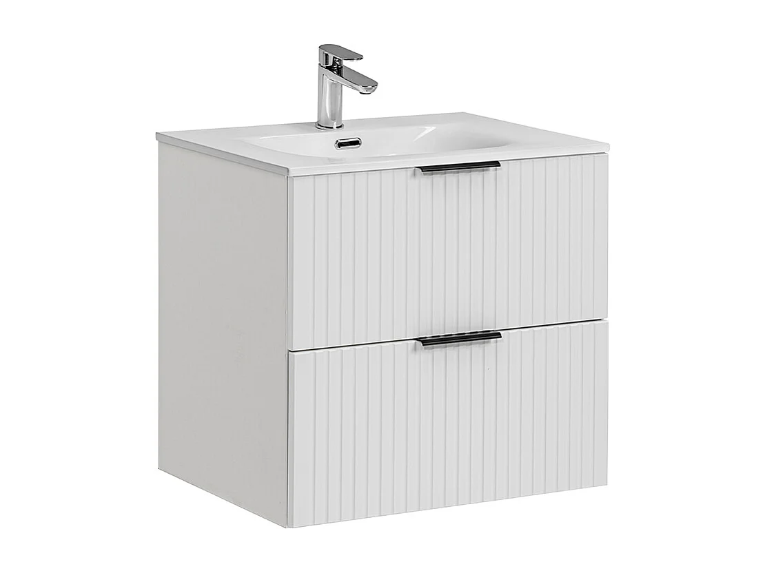 60cm enkele wastafel met sokkel Adriel Wit