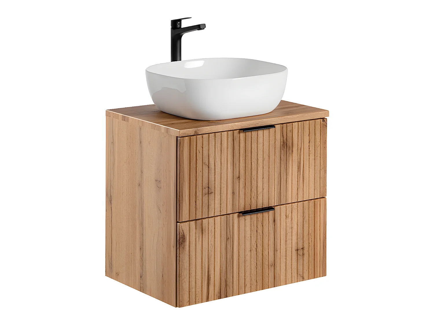 Enkele wastafel 60cm en voetstuk Adriel Wood