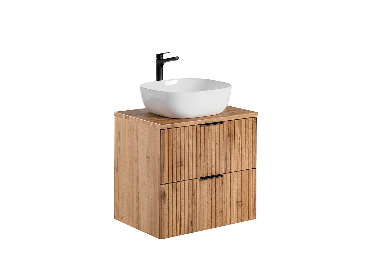 Ensemble meuble simple vasque 60cm et colonne Adriel Bois