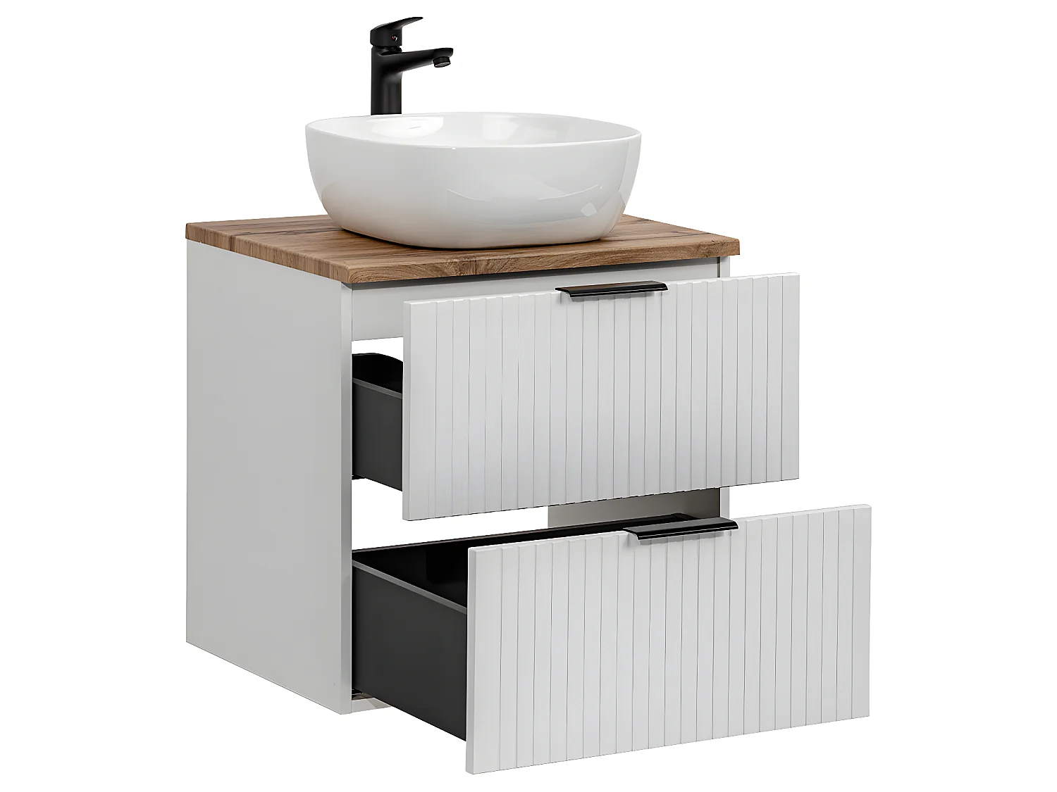 Ensemble meuble simple vasque 60cm et colonne Adriel Blanc